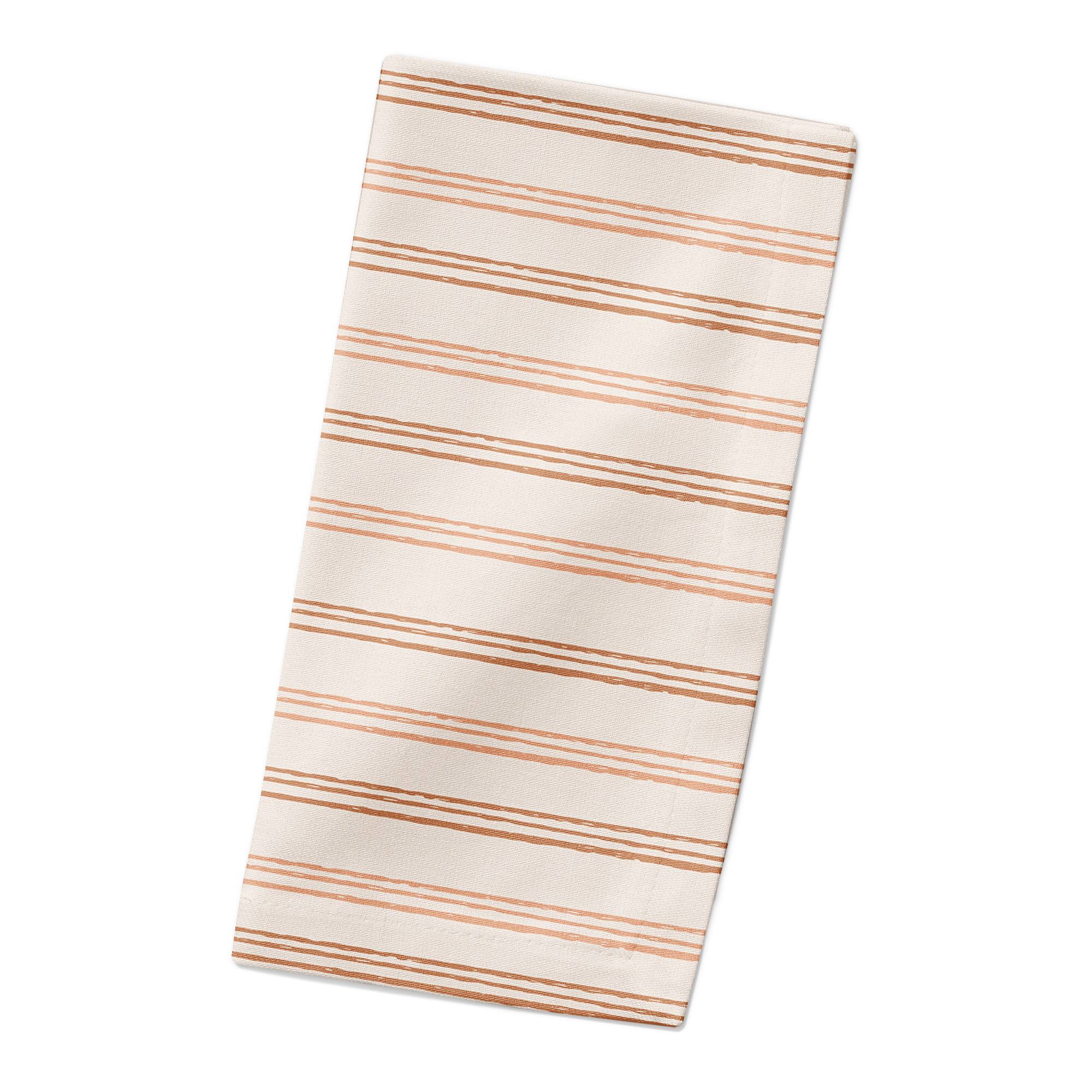 Rust Loose Lines 10" x 10" Cotton Twill Napkin